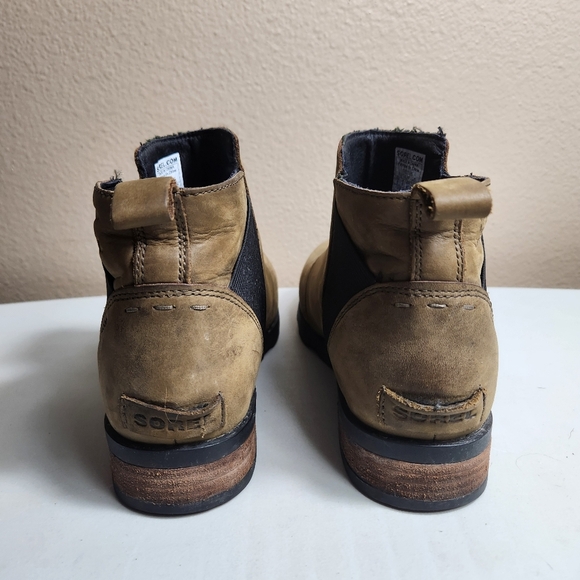 Sorel Emelie III Womens |10| Tobacco Brown Waterproof Leather Chelsea Bootie - Picture 8 of 9